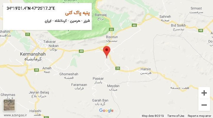 روستای پنبه پاک کنی بر روی نقشه