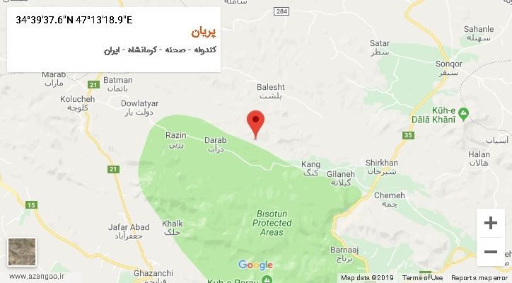 روستای پریان بر روی نقشه