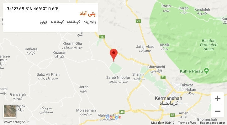روستای پتی آباد بر روی نقشه