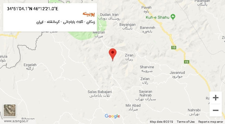 روستای پویینه بر روی نقشه