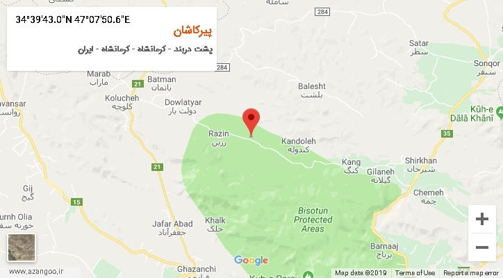 روستای پیرکاشان بر روی نقشه