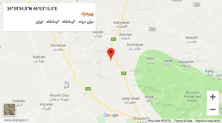 روستای پیرمزد بر روی نقشه