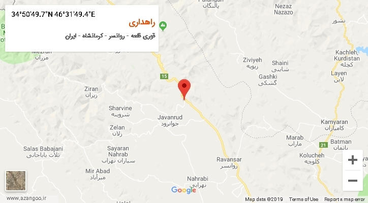 روستای راهداری بر روی نقشه
