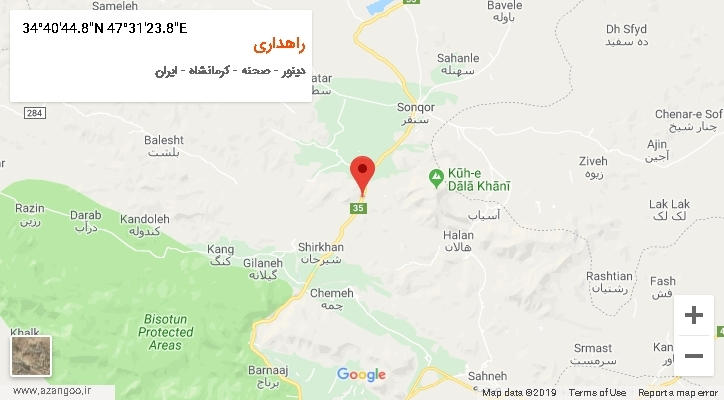 روستای راهداری بر روی نقشه