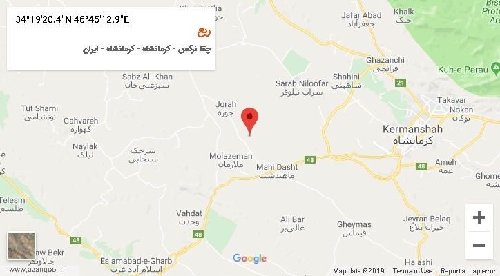 روستای ربع بر روی نقشه