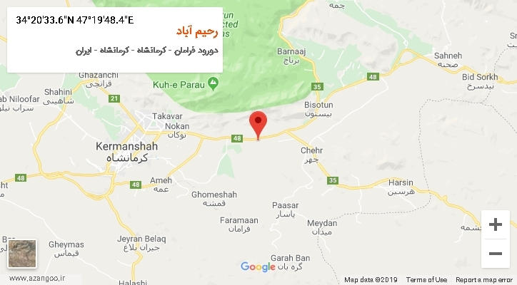 روستای رحیم آباد بر روی نقشه