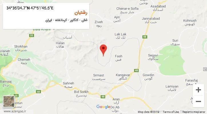 روستای رشتیان بر روی نقشه