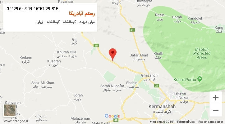 روستای رستم آبادریکا بر روی نقشه