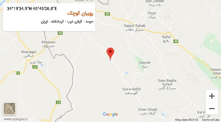 روستای رویبان کوچک بر روی نقشه