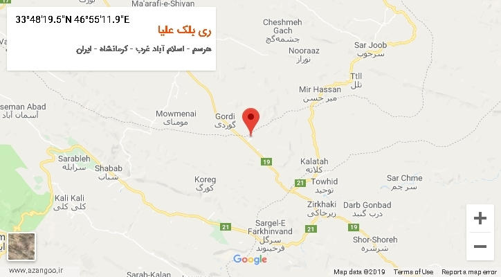 روستای ری بلک علیا بر روی نقشه
