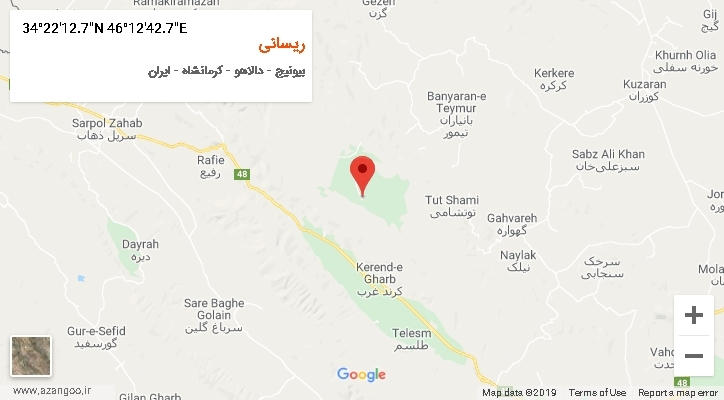 روستای ریسانی بر روی نقشه