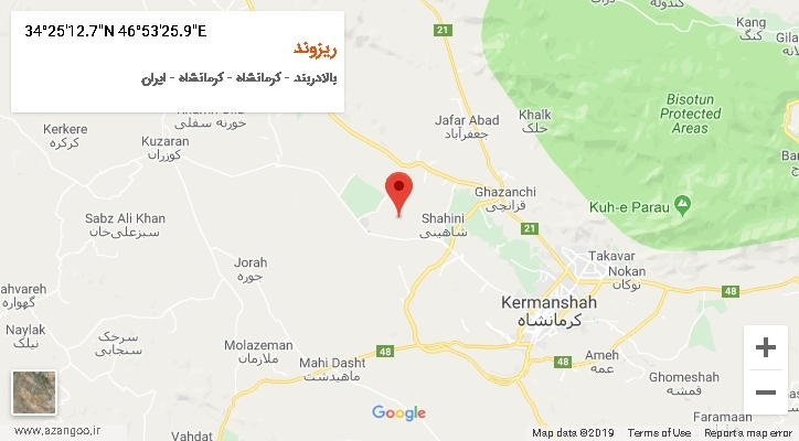 روستای ریزوند بر روی نقشه