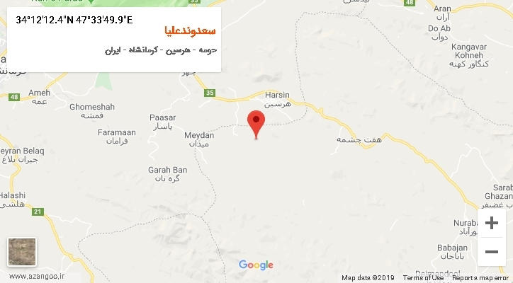 روستای سعدوندعلیا بر روی نقشه