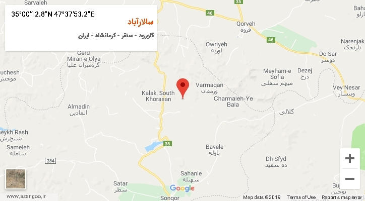 روستای سالارآباد بر روی نقشه