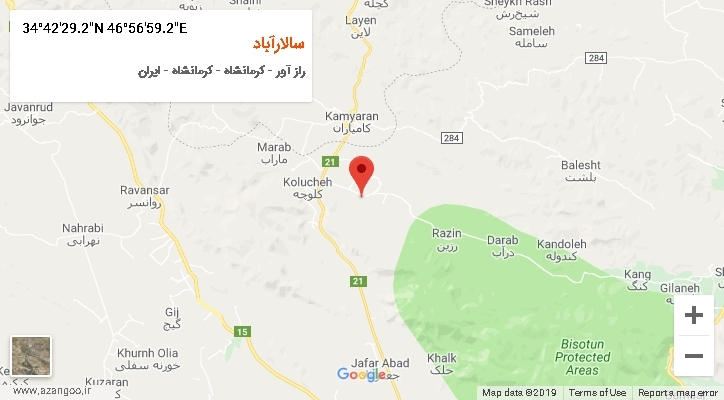 روستای سالارآباد بر روی نقشه