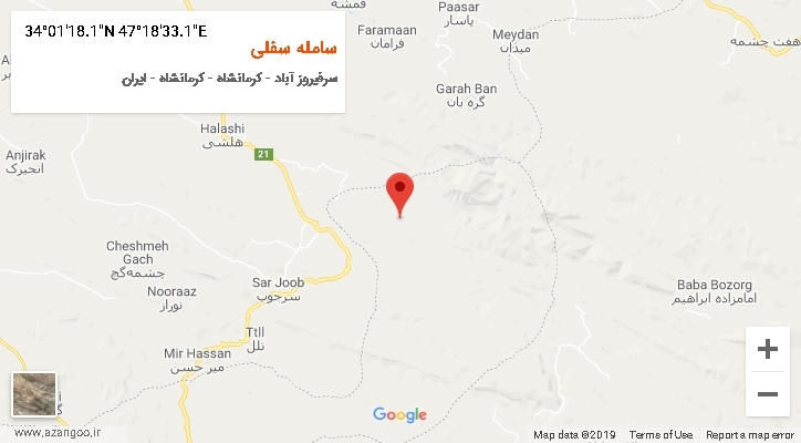 روستای سامله سفلی بر روی نقشه