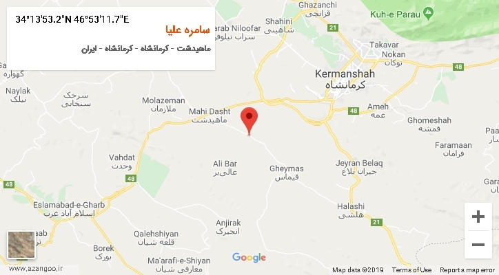 روستای سامره علیا بر روی نقشه