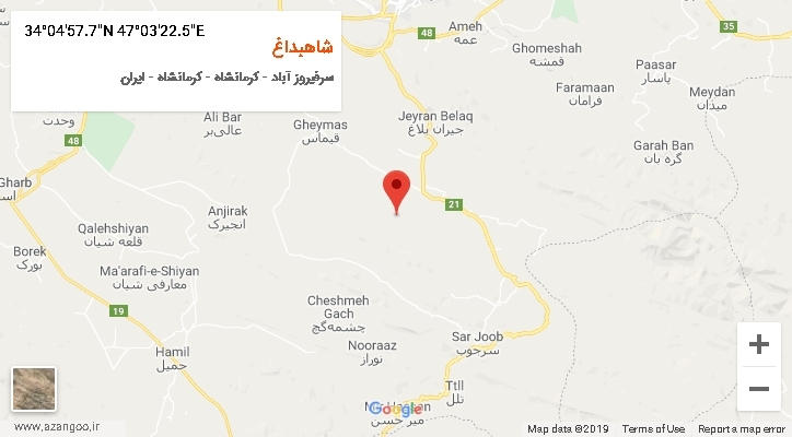 روستای شاهبداغ بر روی نقشه