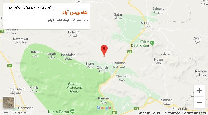 روستای شاه ویس آباد بر روی نقشه