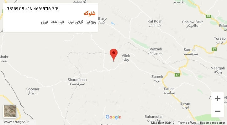روستای شاوگه بر روی نقشه