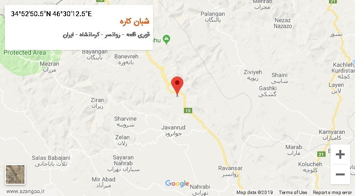 روستای شبان کاره بر روی نقشه