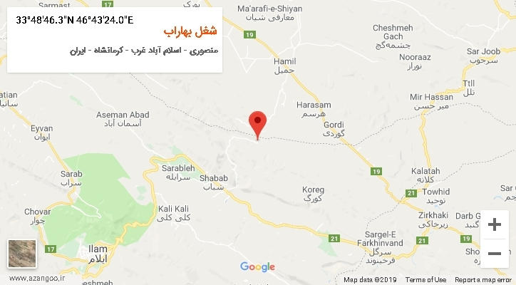 روستای شغل بهاراب بر روی نقشه
