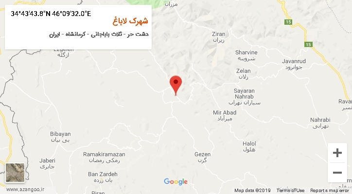 روستای شهرک لاباغ بر روی نقشه