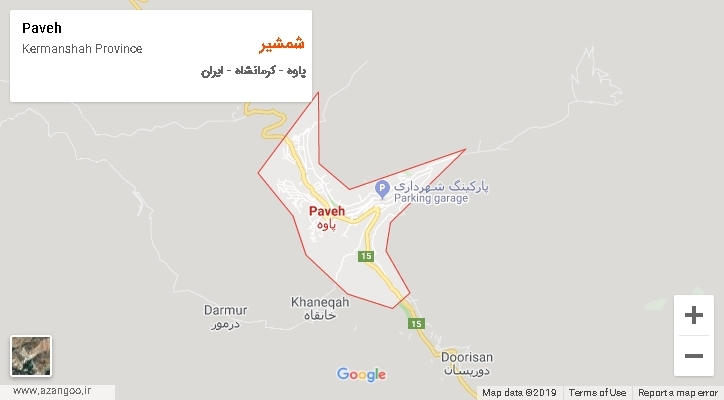 دهستان شمشیر بر روی نقشه