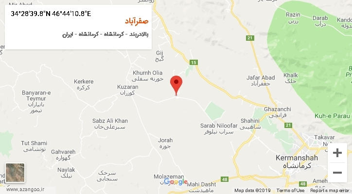 روستای صفرآباد بر روی نقشه