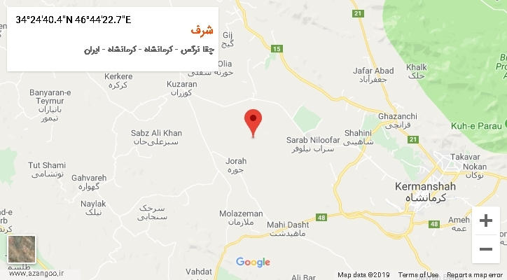 روستای شرف بر روی نقشه