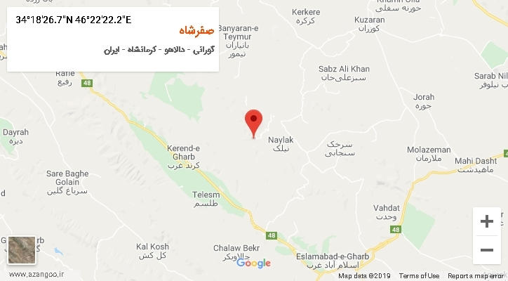 روستای صفرشاه بر روی نقشه