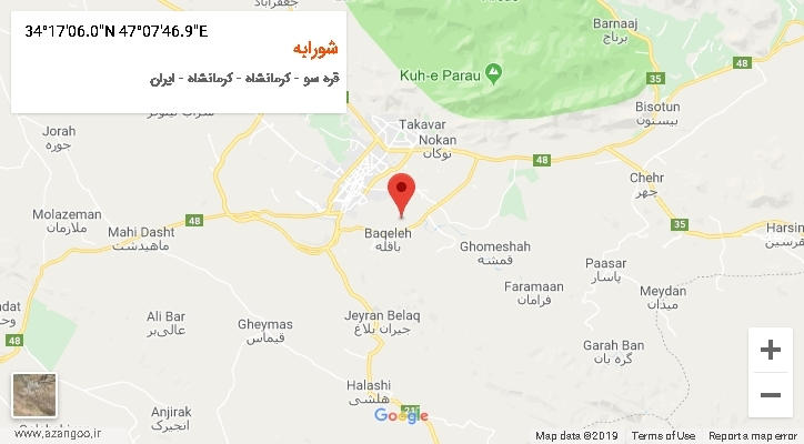 روستای شورابه بر روی نقشه