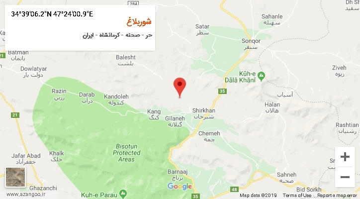 روستای شوربلاغ بر روی نقشه