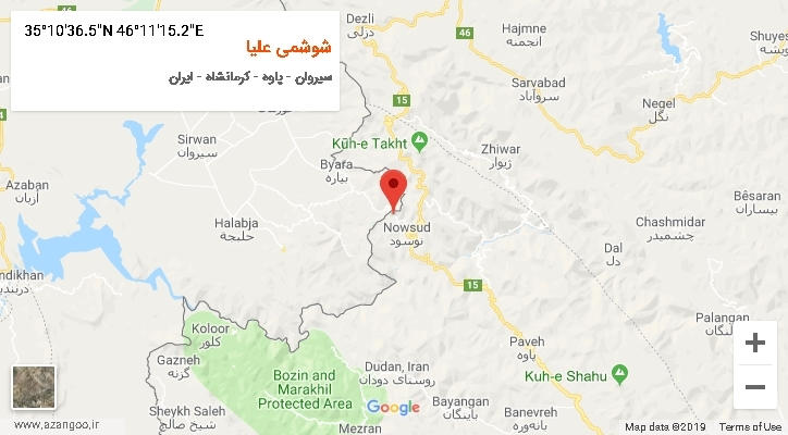روستای شوشمی علیا بر روی نقشه