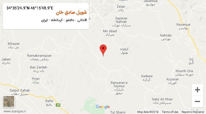 روستای شویل صادق خان بر روی نقشه