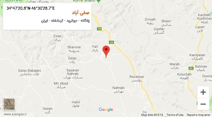 روستای صفی آباد بر روی نقشه
