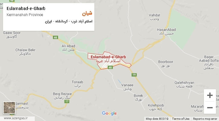 دهستان شیان بر روی نقشه