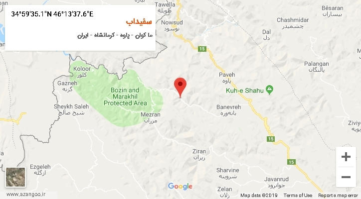 روستای سفیداب بر روی نقشه