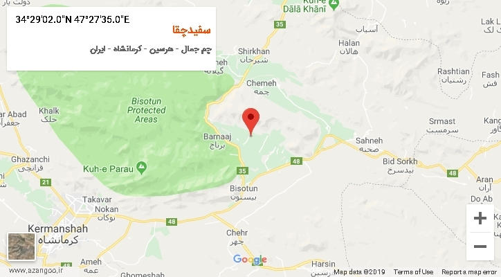 روستای سفیدچقا بر روی نقشه