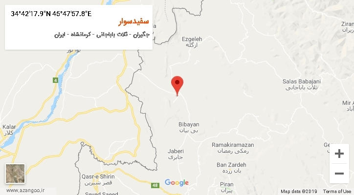 روستای سفیدسوار بر روی نقشه