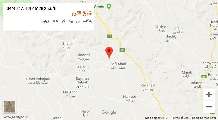 روستای شیخ الکرم بر روی نقشه