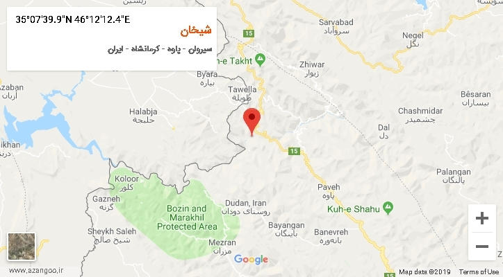 روستای شیخان بر روی نقشه