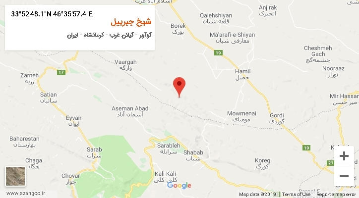 روستای شیخ جبرییل بر روی نقشه
