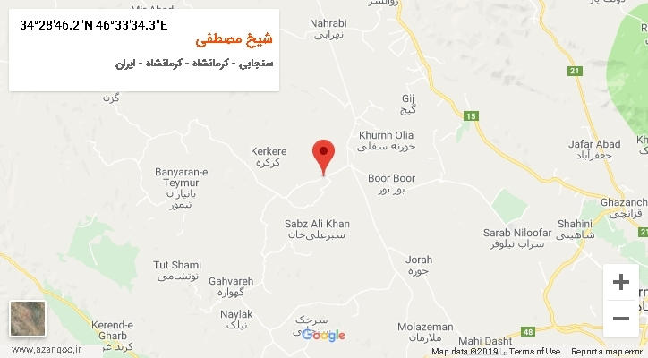 روستای شیخ مصطفی بر روی نقشه