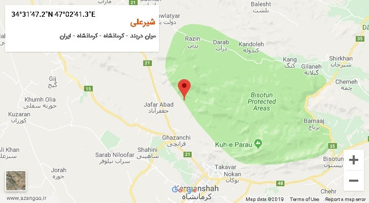 روستای شیرعلی بر روی نقشه