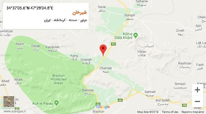 روستای شیرخان بر روی نقشه