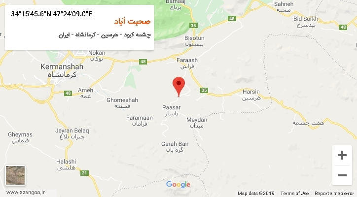 روستای صحبت آباد بر روی نقشه