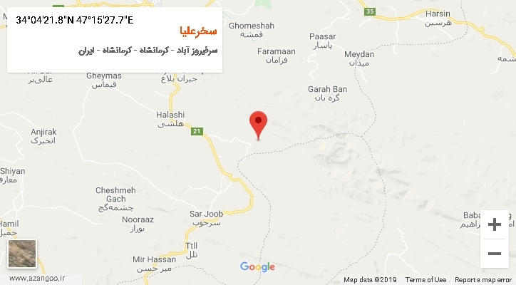 روستای سخرعلیا بر روی نقشه