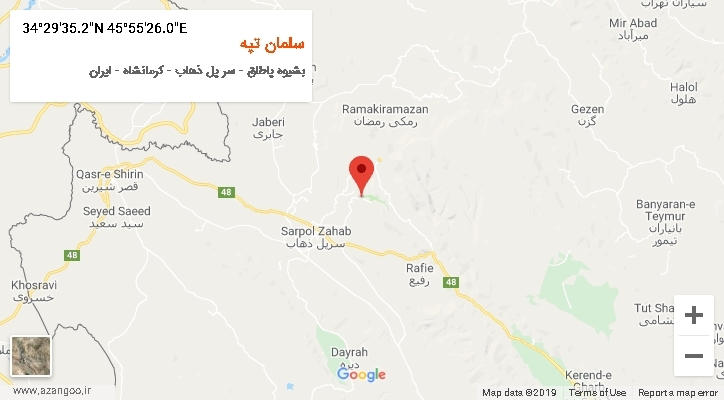 روستای سلمان تپه بر روی نقشه