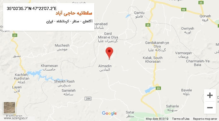 روستای سلطانیه حاجی آباد بر روی نقشه